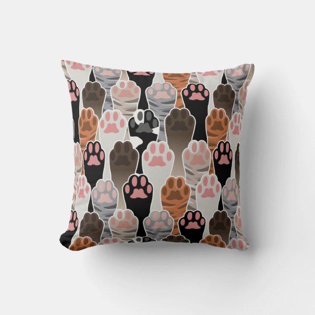 Cojín Decorativo Patrón de muchas paradas de gato (Anverso)
