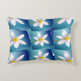 Cojín Decorativo Patrón de Narciso Blanco