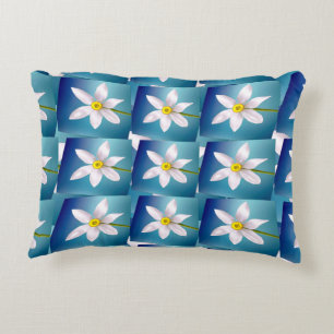 Cojín Decorativo Patrón de Narciso Blanco