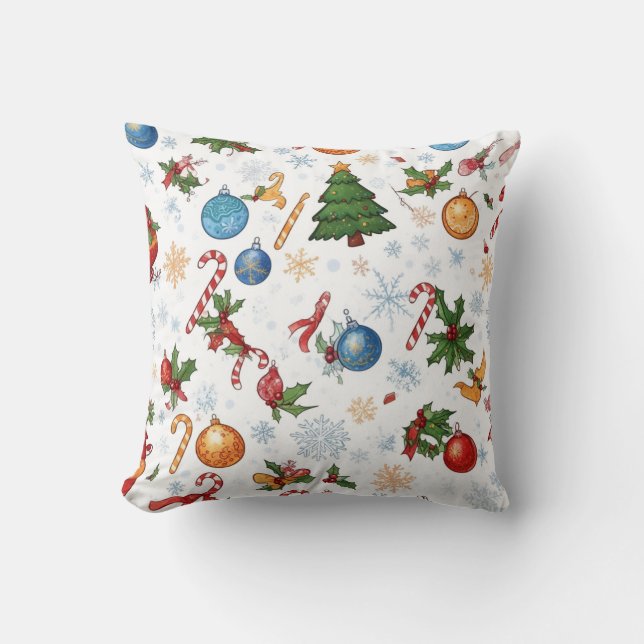 Cojín Decorativo patrón de Navidad  (Anverso)
