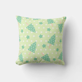 Cojín Decorativo  Patrón de Navidad lindo verde