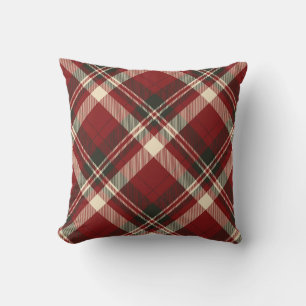 Cojín Decorativo Patrón de Navidad moderno rojo beige