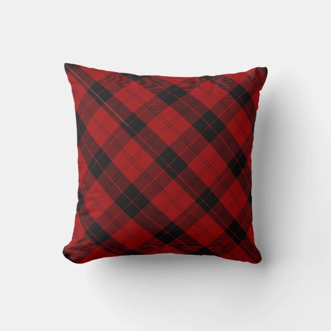 Cojín Decorativo Patrón de navidades a cuadros Red Buffalo Plaid (Anverso)