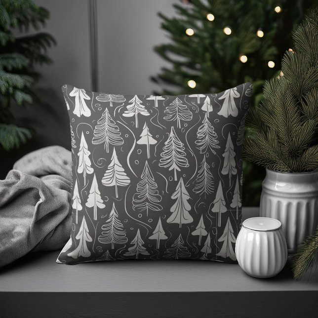 Cojín Decorativo Patrón de Navidades blancos negros#6 ID1009 (Subido por el creador)