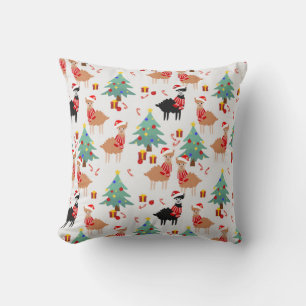 Cojín Decorativo Patrón De Navidades De Llamas Y Alpaca