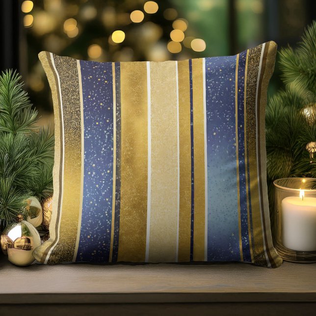 Cojín Decorativo Patrón de Navidades de oro azul #27 ID1009 (Subido por el creador)