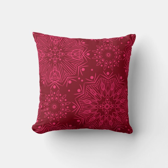 Cojín Decorativo Patrón de Navidades rojos. (Anverso)