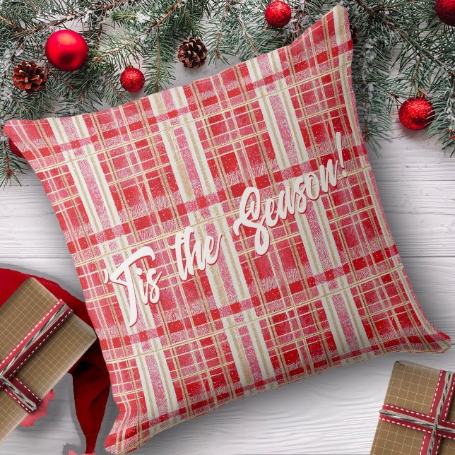 Cojín Decorativo Patrón de Navidades rojos de oro #2 ID1009 (Subido por el creador)