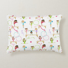 Cojín Decorativo Patrón de niños de gimnasia multicolor