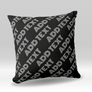 Cojín Decorativo Patrón de nombre o palabra retro-moderno en negrit