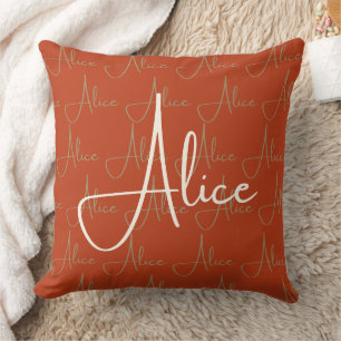Cojín Decorativo Patrón de nombres manuscritos de Alice
