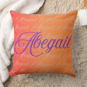 Cojín Decorativo Patrón de nombres repetitivos de abegail
