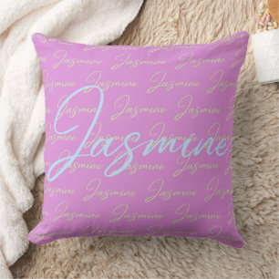 Cojín Decorativo Patrón de nombres repetitivos de jazmín