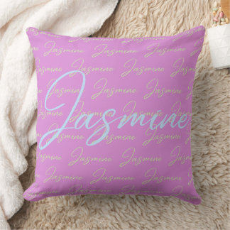 Cojín Decorativo Patrón de nombres repetitivos de jazmín