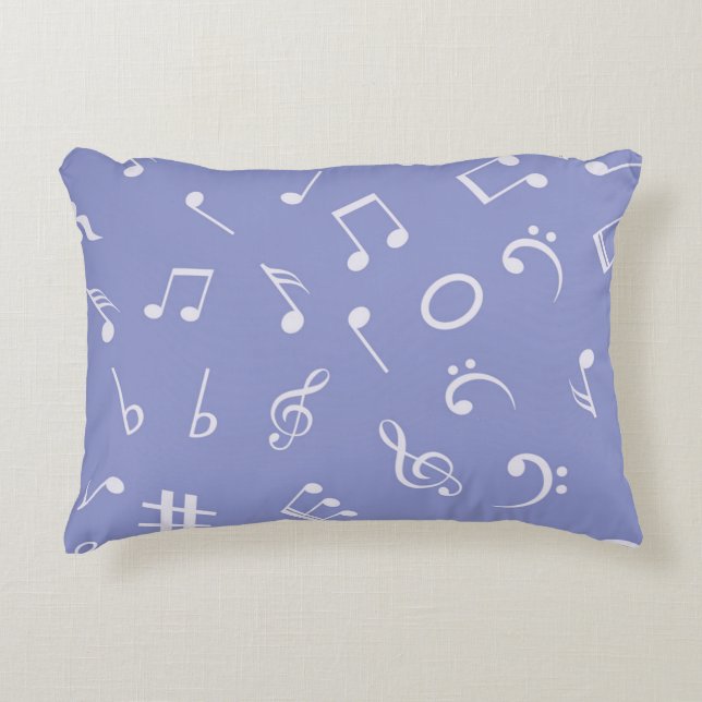 Cojín Decorativo Patrón de notas musicales (Anverso)