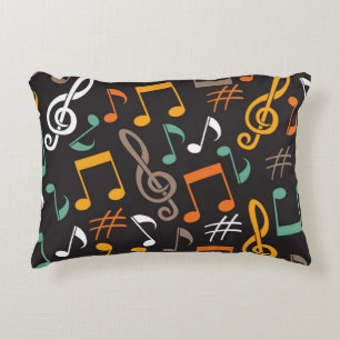 Cojín Decorativo Patrón de notas musicales