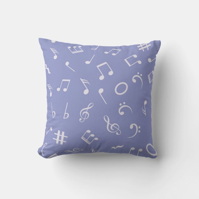 Cojín Decorativo Patrón de notas musicales (Anverso)