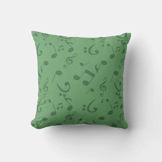 Cojín Decorativo Patrón de notas musicales (Anverso)