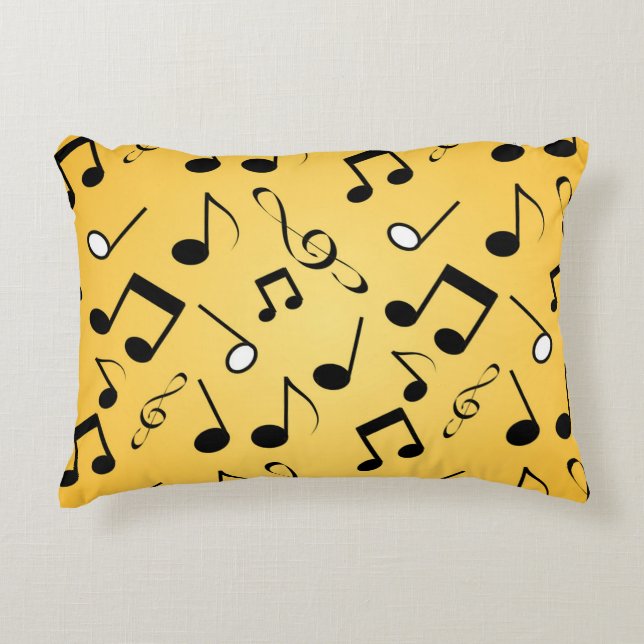 Cojín Decorativo Patrón de notas musicales (Anverso)