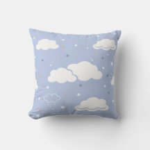 Patrón de nube azul suave y estrellas