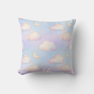 Cojín Decorativo Patrón de nubes en forma de media luna y nubes soñ