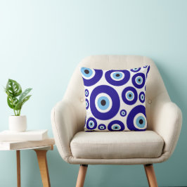 Cojín Decorativo Patrón de Ojo Malo, Ojo Griego, Ojo Turco, Nazar