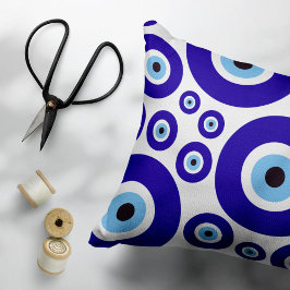 Cojín Decorativo Patrón de Ojo Malo, Ojo Griego, Ojo Turco, Nazar