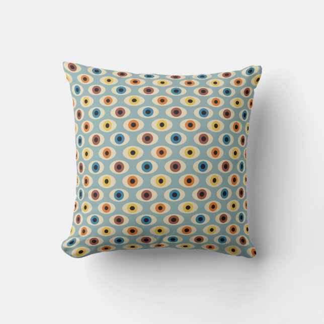 Cojín Decorativo Patrón de ojos retro (Anverso)