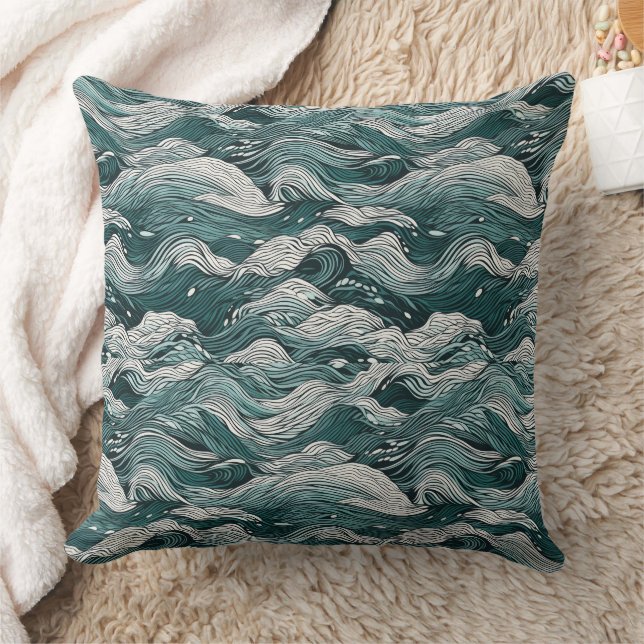 Cojín Decorativo patrón de onda (Manta)