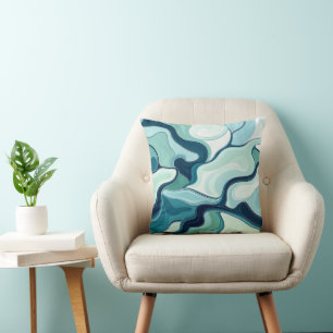 Cojín Decorativo Patrón de onda azul