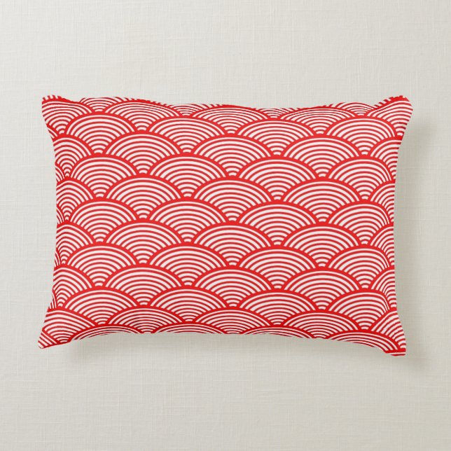 Cojín Decorativo Patrón de onda japonés (Reverso)
