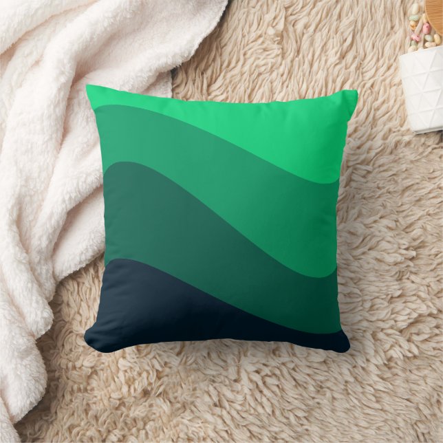Cojín Decorativo Patrón de onda verde retro (Manta)