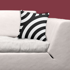 Cojín Decorativo Patrón de ondas blancas y negras