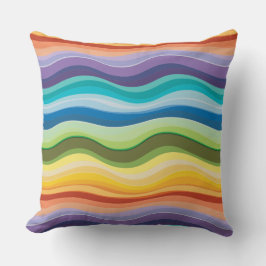 Cojín Decorativo Patrón de Ondulaciones Multicolores 2