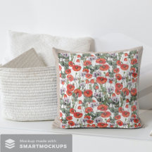 Patrón de opio rojo y púrpura