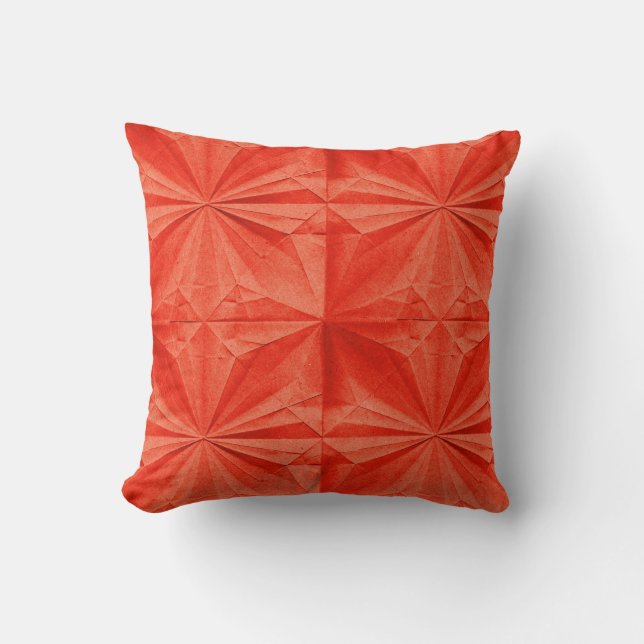 Cojín Decorativo Patrón de origen naranja (Anverso)