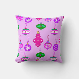 Cojín Decorativo Patrón de ornamentos antiguos en rosa, Verde azula
