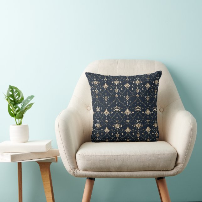 Cojín Decorativo Patrón de oro clásico (Silla)