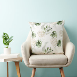 Cojín Decorativo Patrón de oro de Monstera