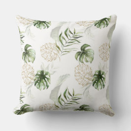 Cojín Decorativo Patrón de oro de Monstera
