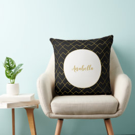 Cojín Decorativo Patrón de oro geométrico de la Moda de moda