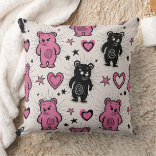 Cojín Decorativo Patrón de osito de peluche de dibujos animados lin