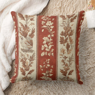 Cojín Decorativo Patrón de País Francés Toile de Gallina de Óxido C