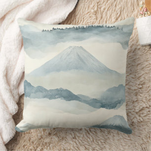 Cojín Decorativo Patrón de paisaje de nubes de montaña de nieve azu