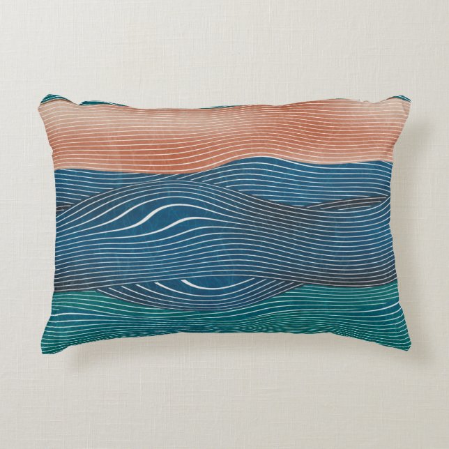 Cojín Decorativo Patrón de paisajes naturales sin igual. Horizonta (Anverso)