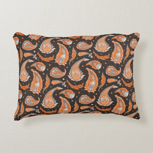 Cojín Decorativo Patrón de Paisley (Anverso)