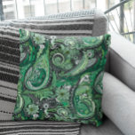 Cojín Decorativo Patrón de paisley verde y gris<br><div class="desc">Este diseño se puede personalizar eligiendo la opción Editar diseño. También puede transferir a otros artículos. Póngase en contacto conmigo en colorflowcreations@gmail.com o utilice la opción de chat en la parte superior de la página si desea tener este diseño en otro producto o necesita ayuda. Ver más de mis diseños...</div>