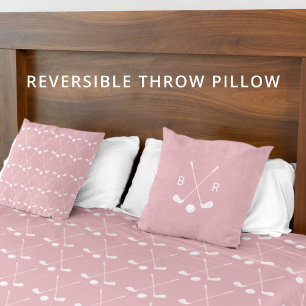 Cojín Decorativo Patrón de palo de golf monograma reversible modern