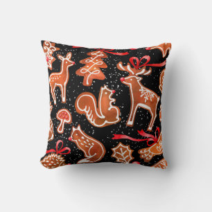 Cojín Decorativo Patrón de pan de jengibre acuático sin soldadura