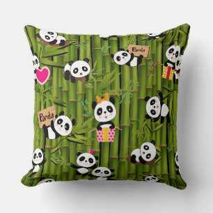 Cojín Decorativo Patrón de Panda 2